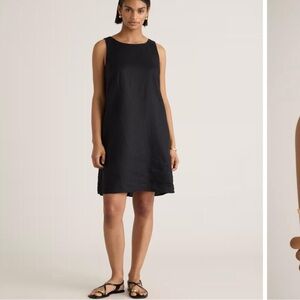 NWOT Quince 100% Linen Tank Mini Dress, Black size M, Minimalist Quiet Luxury